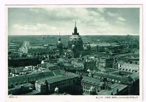 [Ansichtskarte] Berlin Blick über Innenstadt Echt Kupfertiefdruck. 