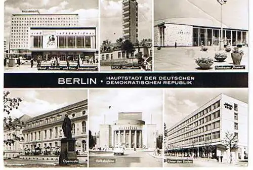 [Ansichtskarte] Berlin Berolina Kino HOG Kosmos Operncafe Volksbühne 6 Ansichten. 