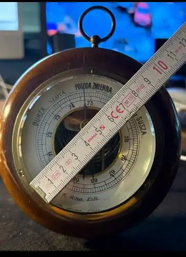 Antikes Aneroid-Barometer Ritter Łódź 1900-1920