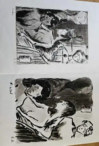 Expressionismus 1914 – Doppelstudie auf einem Blatt – „Fader“ & „Rinsel“ – Grafik