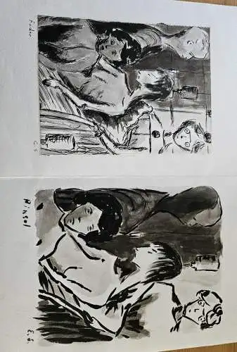 Expressionismus 1914 – Doppelstudie auf einem Blatt – „Fader“ & „Rinsel“ – Grafik