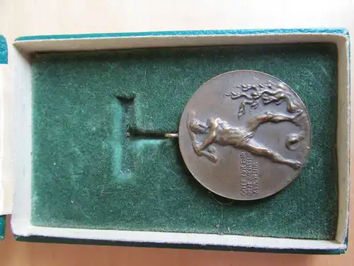 Feuerwehr-Medaille für 40 Jahre Freistaat Sachsen um 1920 ohne Spange oder Band