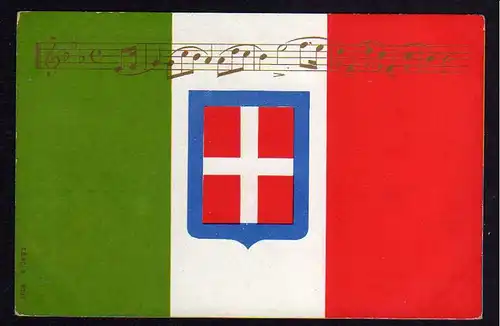 Ansichtskarte Fahne Flagge Dänemark um 1900 Lied Noten Hymne