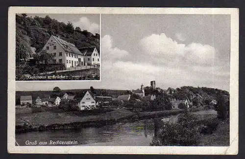 Ansichtskarte Rechtenstein Gasthaus zur Brücke Bes. Josef Miller