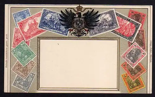 Ansichtskarte Philatelie Ansichtskarte Deutsches Reich Wappen geprägt Passepartout