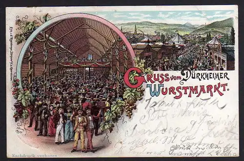 Ansichtskarte Bad Dürkheim Wurstmarkt Litho 1897