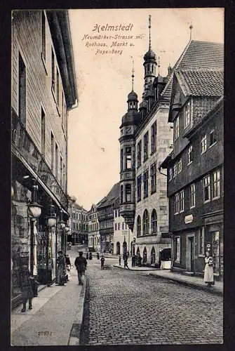 Ansichtskarte Helmstedt Neumärker Strasse Rathaus Markt Papenberg 1909