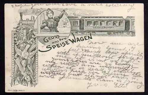 Ansichtskarte Deutsche Eisenbahn-Speisewagen Gesellschaft 1899
