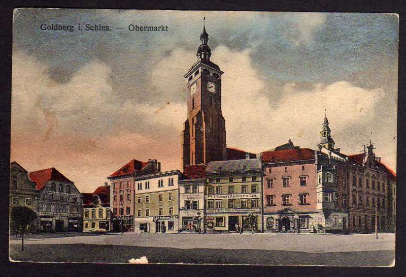Ansichtskarte Goldberg i. Schlesien 1905 Platz Postamt Nr. 74500