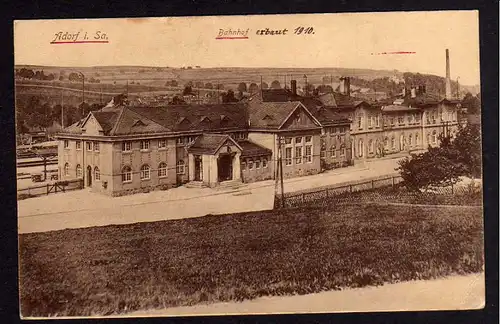 Ansichtskarte Bahnhof Adorf Sachsen erbaut 1910 Staatsbahn