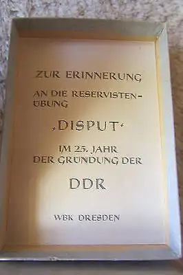 Medallien Porzellan Banner der Arbeit 25 Jahre DDR Reservistenübung Disput 197