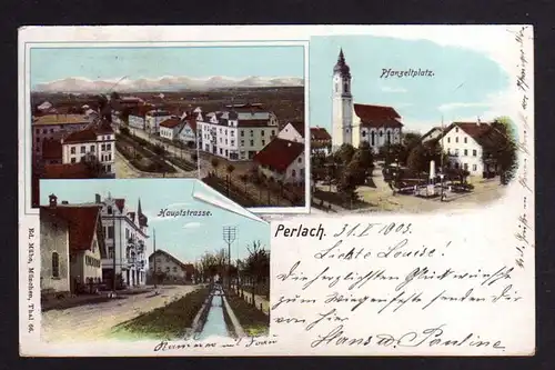 Ansichtskarte Perlach b. München 1903 Pfanzeltplatz Hauptstrasse