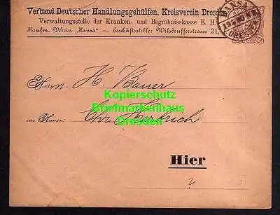Privatpost Hansa Dresden 1890 Ganzsache Verband Deutscher Handlungsgehülf
