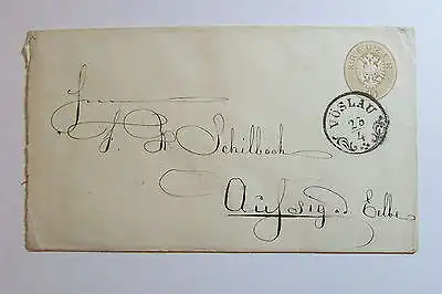 Österreich um 1866 15 Kreuzer Ganzsache Zierstempel Vöslau 23/4 Kammgarn