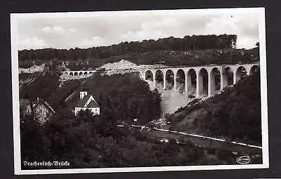 Ansichtskarte Drachenlochbrücke super Fotokarte im Bau Baustelle Gasthaus zur Krone