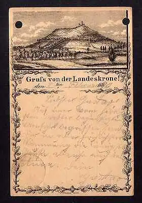 Ansichtskarte Görlitz Vorläufer 1890 Privatganzsache Landeskrone Variante 3 mit Eich