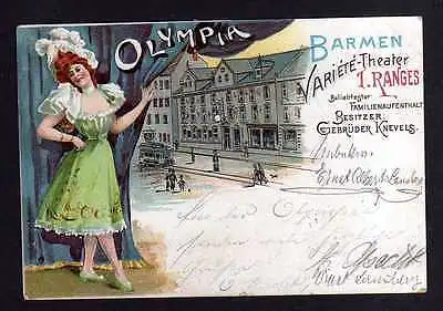 Ansichtskarte Barmen 1900 Litho Olympia Variete Theater Gebrüder Knevels