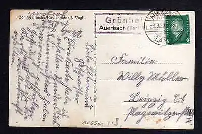 Ansichtskarte Rautenkranz Vogtland 1929 Landpoststempel Grünheide Auerbach