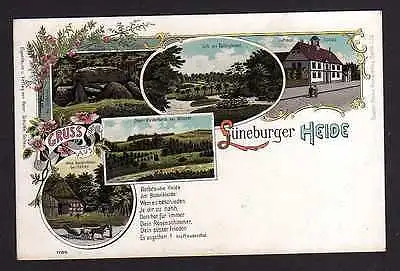 Ansichtskarte Lüneburger Heide Litho um 1900 Fallingbostel Soltau Rathaus Ober Haver