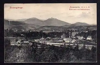 Ansichtskarte Jannowitz Riesengebirge Kirche Blick nach den Falkenbergen 1905