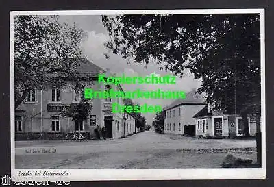 Ansichtskarte Dreska bei Elsterwerda Richters Gasthof 1941 Bäckerei u. Kolonialwaren