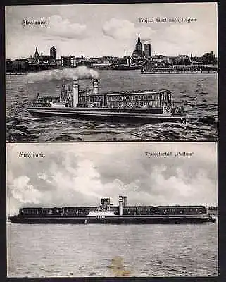 2 Ansichtskarte Stralsund 1909 Trajectschiff Putbus Rügen