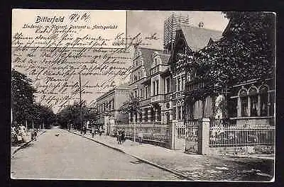 Ansichtskarte Bitterfeld Lindenstraße Kaiserl. Postamt Amtsgericht 1904