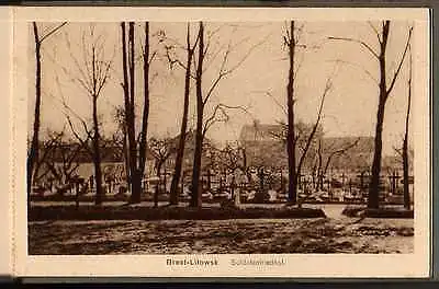 6 Ansichtskarte Brest-Litowsk Bahnhof G-Straße jüdischer Friedhof verbrannte Häuser
