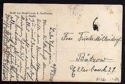 Ansichtskarte Groß-Tessin bei Neukloster 1918 Kolonialwaren Kirche Gastwirtschaft Düw