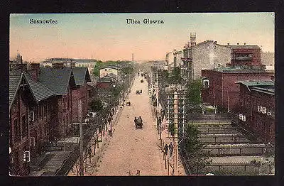 Ansichtskarte Sosnowiec Sosnowitz Ulica Glowna 1915 Feldpost