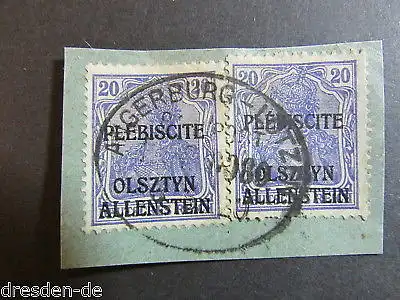 118950c Allenstein 5 Briefstück Bahnpost Angerburg - Lötzen seltener Stempel
