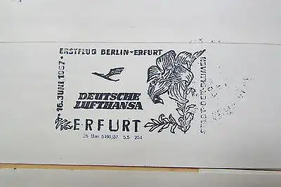 Erstflugbrief DDR 1957 Eröffnung Inland Flugverkehr Barth Erfurt Dresden