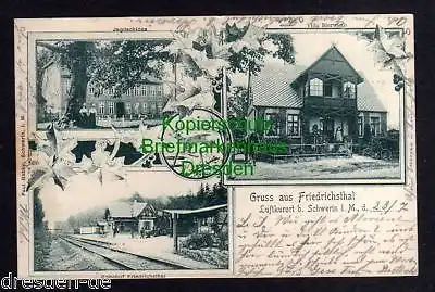 Ansichtskarte Friedrichsthal Schwerin 1904 Jagdschloss Bahnhof Villa Bierwirth