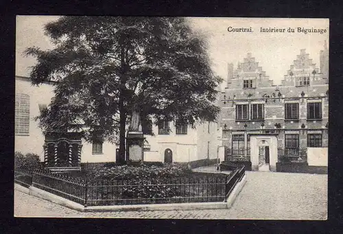 Ansichtskarte Kortrijk Courtrai Belgien 1914 Interieur du Beguinage Feldpost