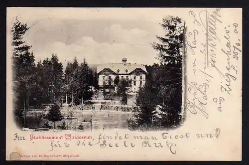 Ansichtskarte Ziegenhals Etablissement Waldesruh 1900