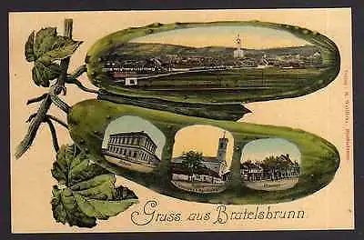 Ansichtskarte Bratelsbrunn 1908 Schule Kirche Handlung Pfarrhof