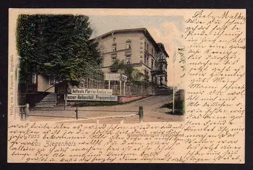 Ansichtskarte Glucholazy Bad Ziegenhals 1900 Wasserheilanstalt Kneipp Restaurant zum