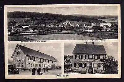 Ansichtskarte Amstetten Württemberg Gasthaus zum Rössle Bahnhof Bäckerei 1935