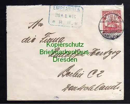 Kribi Kamerun Brief 1914 an Versandhaus Rudolph Hertzog