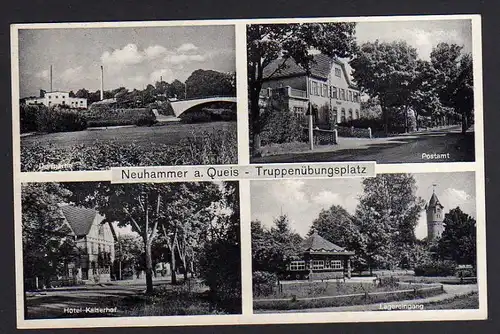 Ansichtskarte Neuhammer am Queis 1937 Truppenübungsplatz Postamt Hotel Kaiserhof