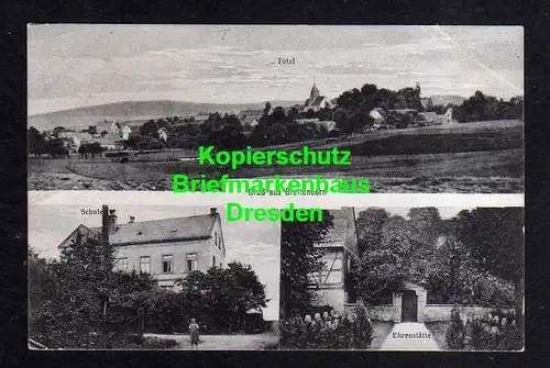 Ansichtskarte Breitenborn Rochlitz 1920 Total Schule Ehrenstätte Stempel Narsdorf