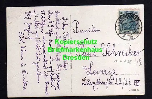 Ansichtskarte Breitenborn Rochlitz 1920 Total Schule Ehrenstätte Stempel Narsdorf