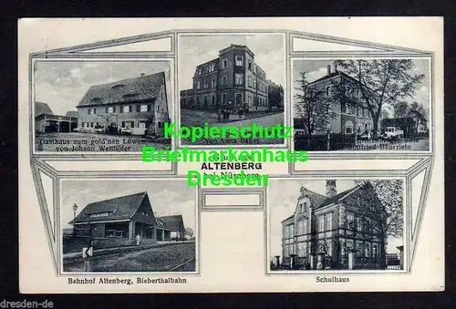 Ansichtskarte Altenberg bei Nürnberg 1926 Bahnhof Biebertalbahn Gasthof Goldner Löwe