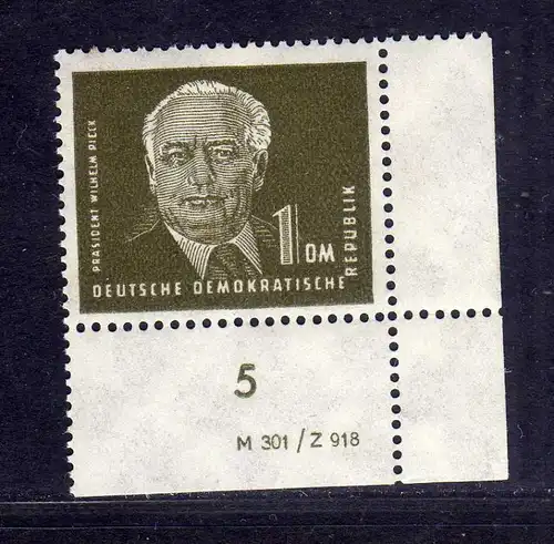 DDR 1950 253a 1.- Pieck ** DV Druckvermerk