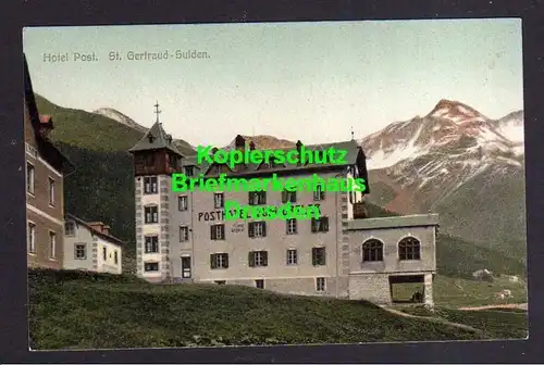 Ansichtskarte St. Gertraud Sulden 1906 Posthotel zum Ortler Hotel Post Südtirol Ital