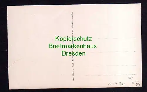 Ansichtskarte Blankenburg Harz um 1910 Loge zur Brudertreue am Regenstein Postamt