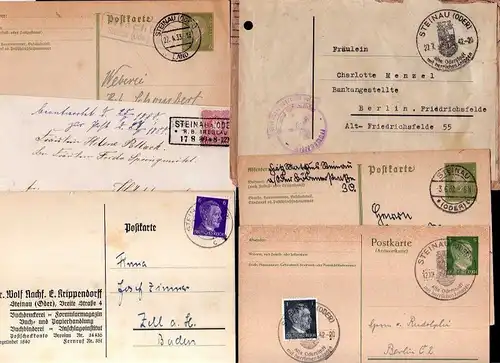 v134  Steinau Oder Brief 1880 GS 1933 Landpoststempel Sonderstempel 1942 portofr