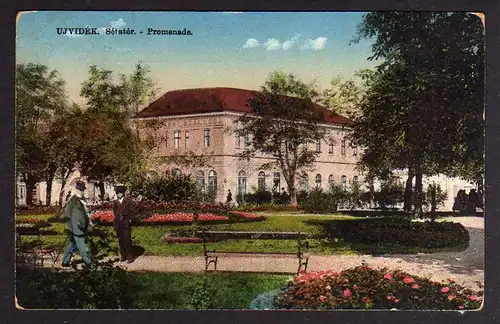 Ansichtskarte Novi Sad Нови Сад Neusatz Újvidék Ujvidek Setater Promenade 1915 Feldpo