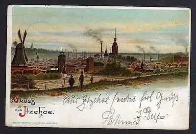 Ansichtskarte Itzehoe Windmühle Mole 1898