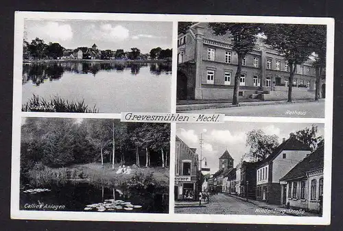 Ansichtskarte Grevesmühlen Meckl. Rathaus Hindenburgstrasse 1944